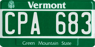 VT license plate CPA683