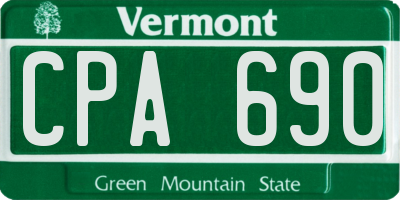 VT license plate CPA690