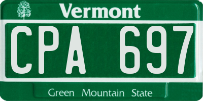 VT license plate CPA697