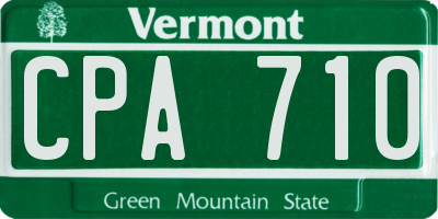 VT license plate CPA710