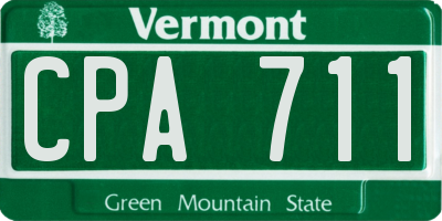 VT license plate CPA711