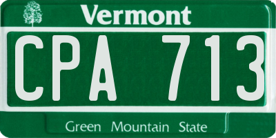 VT license plate CPA713