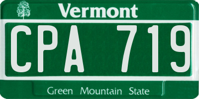 VT license plate CPA719
