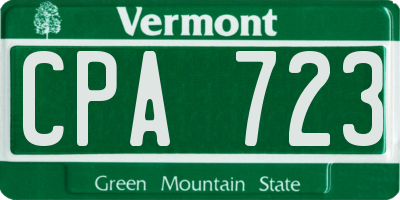 VT license plate CPA723