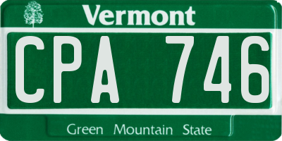 VT license plate CPA746