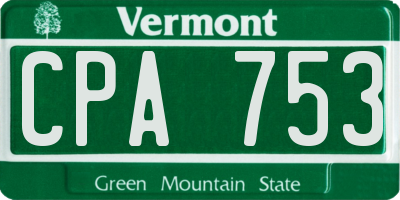 VT license plate CPA753