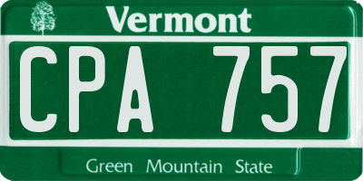 VT license plate CPA757