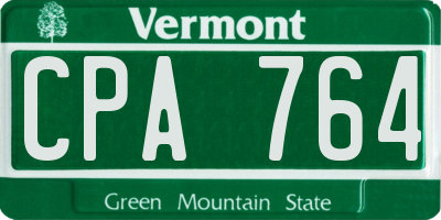 VT license plate CPA764