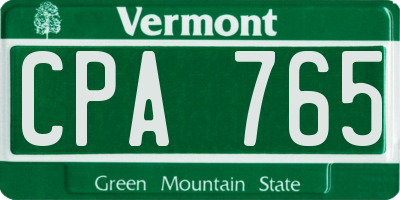 VT license plate CPA765