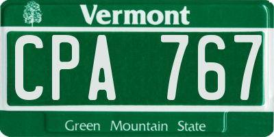 VT license plate CPA767