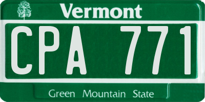 VT license plate CPA771