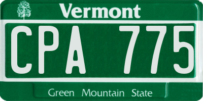 VT license plate CPA775