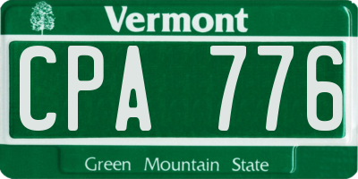 VT license plate CPA776