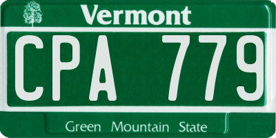 VT license plate CPA779