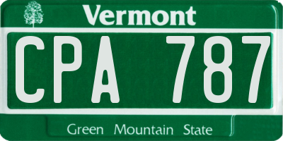 VT license plate CPA787