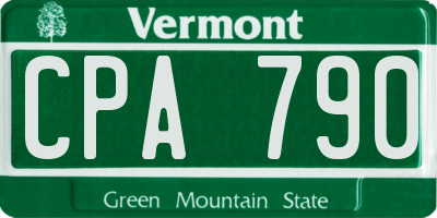 VT license plate CPA790