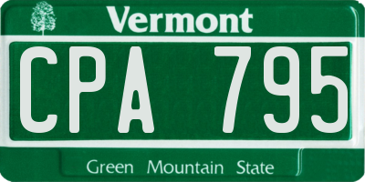 VT license plate CPA795