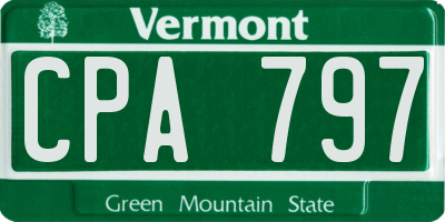 VT license plate CPA797