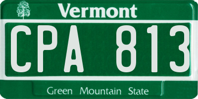 VT license plate CPA813