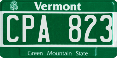 VT license plate CPA823