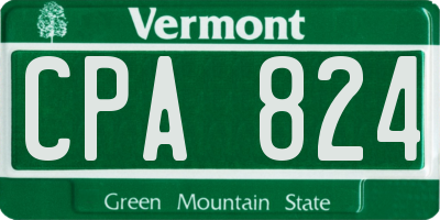 VT license plate CPA824