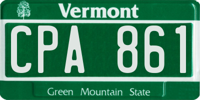 VT license plate CPA861