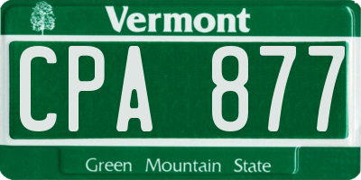 VT license plate CPA877