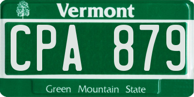 VT license plate CPA879