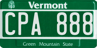 VT license plate CPA888