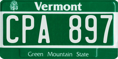 VT license plate CPA897