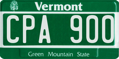 VT license plate CPA900