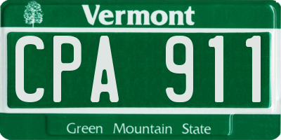 VT license plate CPA911