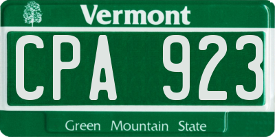 VT license plate CPA923