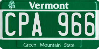 VT license plate CPA966