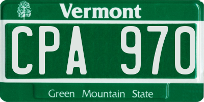 VT license plate CPA970