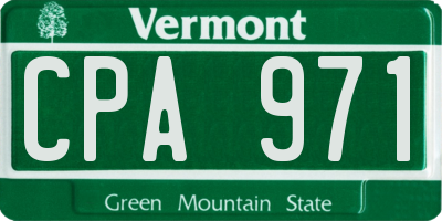 VT license plate CPA971