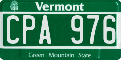VT license plate CPA976