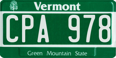 VT license plate CPA978