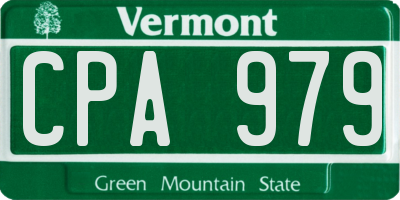 VT license plate CPA979
