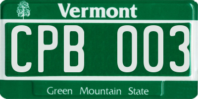 VT license plate CPB003