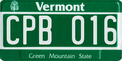 VT license plate CPB016