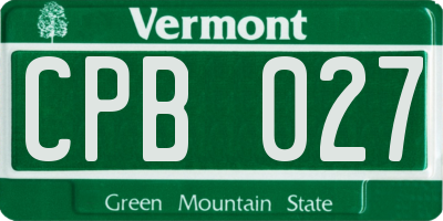 VT license plate CPB027