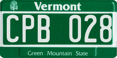 VT license plate CPB028