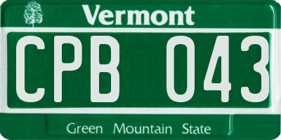 VT license plate CPB043