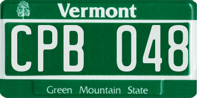 VT license plate CPB048