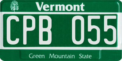 VT license plate CPB055