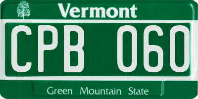 VT license plate CPB060