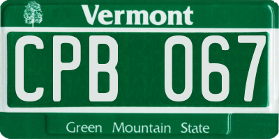 VT license plate CPB067