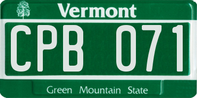 VT license plate CPB071