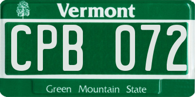 VT license plate CPB072